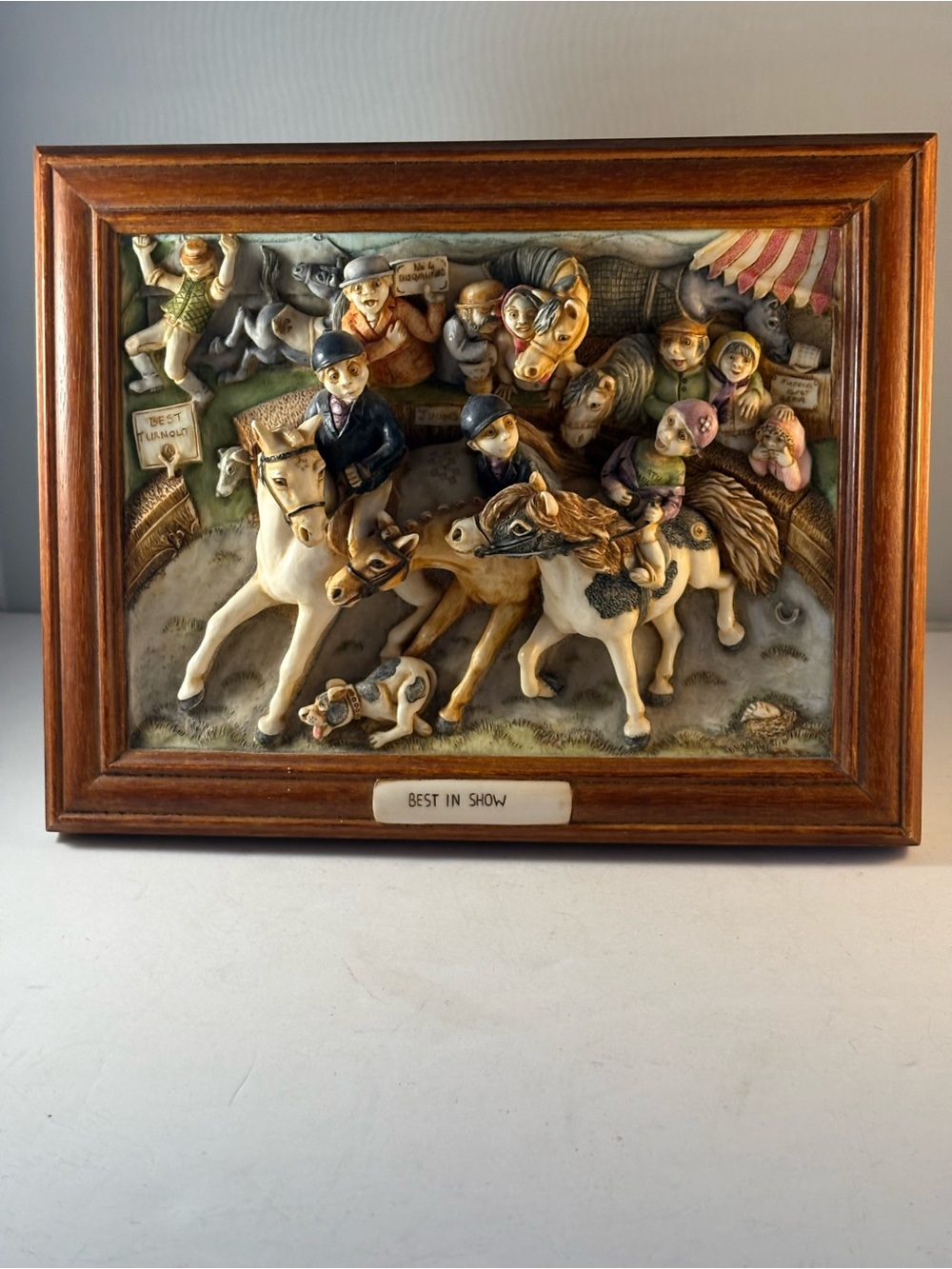 Vtg Harmony Kingdom Picturesque "Best In Show" 2001 3D Tile 0523/2000 Equestrian
